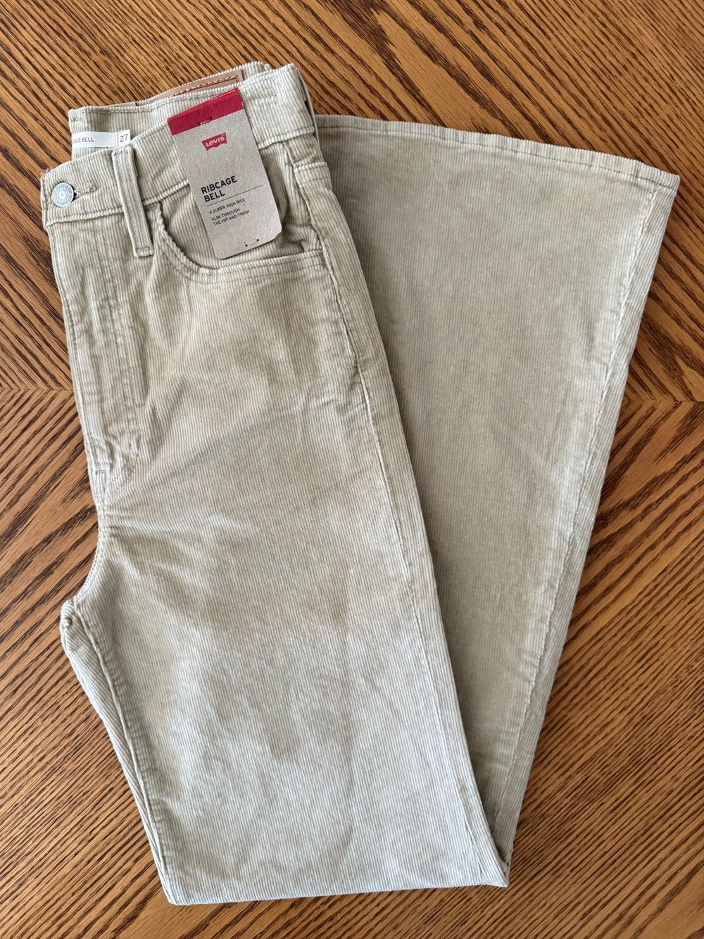LEVI'S Ribcage Bell Corduroy Pants - Safari - Picture 2 of 12